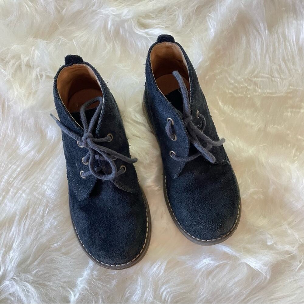 Bo-Bell Navy Blue Unisex Kids Childrens Suede Lace-Up Boots Booties Shoe 27 / 10 - Picture 3 of 10